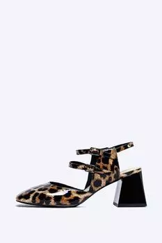 Туфли кожаные с ремешками и принтом VITACCI