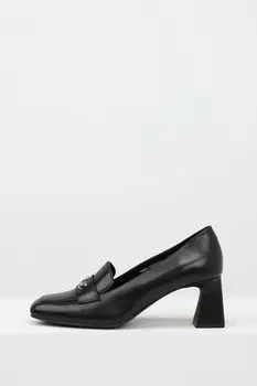 Туфли на каблуке кожаные с пряжкой Karl Lagerfeld