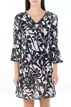 Туника хлопковая c V-вырезом с принтом OVS