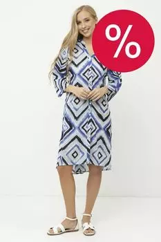 Туника-рубашка хлопковая с принтом FABRETTI