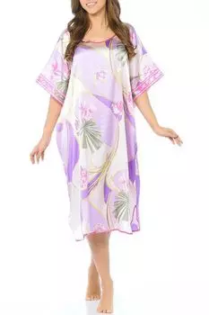 Туника шелковая с принтом Eileen West