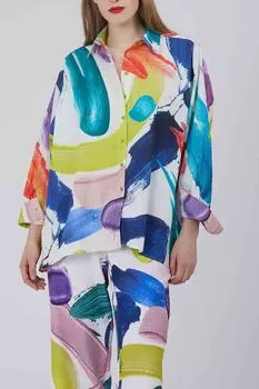 Удлиненная блуза с ярким принтом Silvian Heach