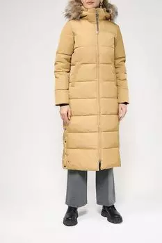 Удлиненный пуховик с меховой отделкой Luhta