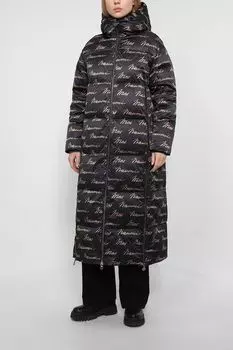 Удлиненный пуховик с принтом NAUMI