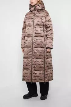 Удлиненный пуховик с принтом NAUMI