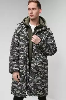 Удлиненный пуховик с защитным принтом MARCO DI RADI