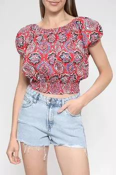 Укороченная хлопковая блуза на резинке OVS