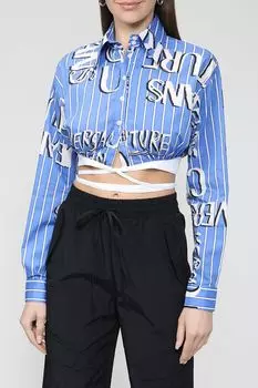 Укороченная рубашка в полоску VERSACE JEANS COUTURE