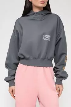 Укороченное худи с принтом REEBOK