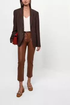 Укороченные брюки из экокожи BELUCCI