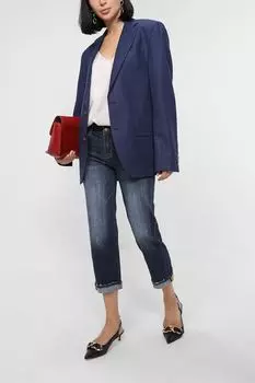 Укороченные джинсы с эффектом потертости FRACOMINA