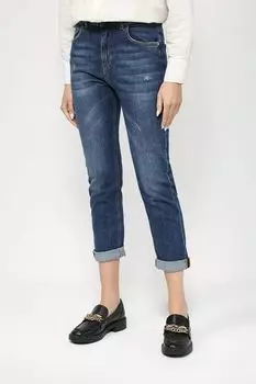Укороченные джинсы с эффектом потертости Rinascimento