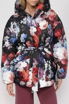 Укороченный пуховик с цветочным принтом NAUMI