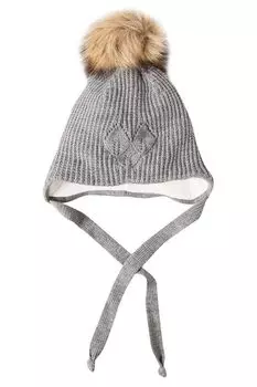 Утепленная шапка с помпоном Panda&Elephant