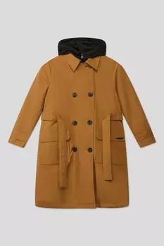 Утепленное пальто с капюшоном Silver Spoon