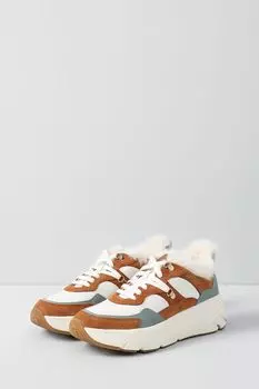 Утепленные кроссовки из замши Geox