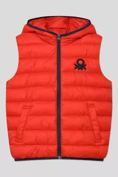 Утеплённый жилет с капюшоном Benetton