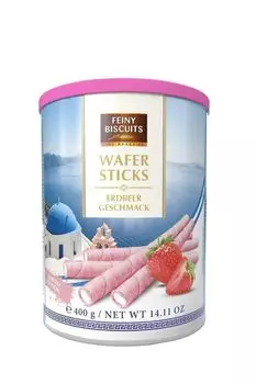 Вафельные трубочки со сливками со вкусом клубники Gunz 400 г Feiny Biscuits