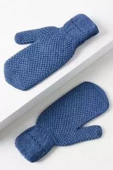 Варежки с фактурой Соты из смесовой шерсти Снег Идёт