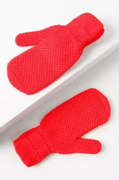 Варежки с фактурой Соты из смесовой шерсти Снег Идёт