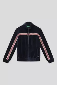 Велюровая толстовка с воротником-стойкой Benetton