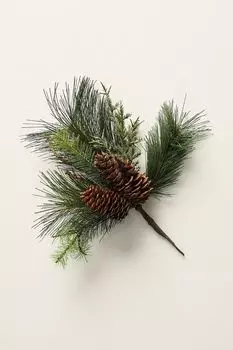Ветка сосновая с шишками и веточками можжевельника 40 см Holiday Classics