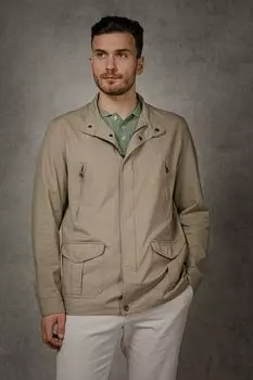 Ветровка хлопковая с воротником стойкой и карманами DTMD