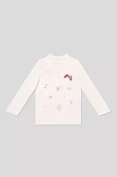 Водолазка хлопковая с рюшами на воротнике и принтом Fagottino