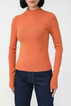 Водолазка хлопковая с воротником стойкой Calvin Klein Jeans