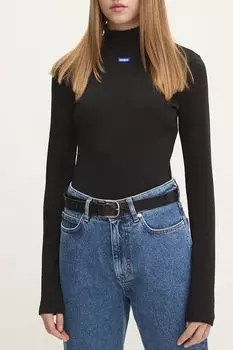 Водолазка хлопковая с высоким воротником HUGO BLUE