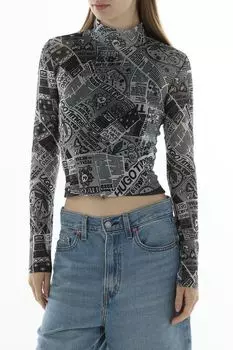 Водолазка из сетки с воротником стойкой HUGO BLUE