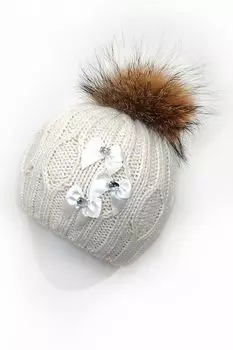 Вязаная шапка с большим помпоном Marhatter