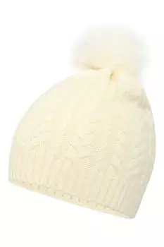 Вязаная шапка с меховым помпоном GIOCO