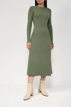 Вязаное платье-миди в рубчик BELUCCI