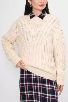 Вязаный пуловер с узором косами PEPE JEANS