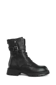 Высокие ботинки из кожи с пряжкой Abricot