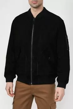 Замшевая куртка с накладными карманами HUGO