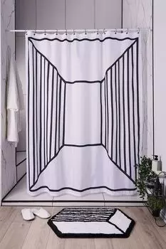 Занавеска-штора для ванной комнаты тканевая Grafica Moroshka