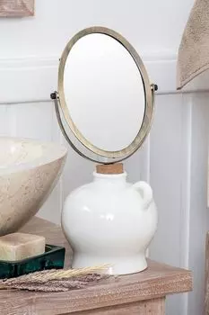 Зеркало косметическое с керамической подставкой Naturel Moroshka