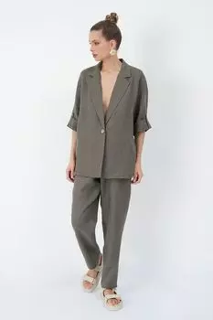 Жакет льняной с карманами ElectraStyle