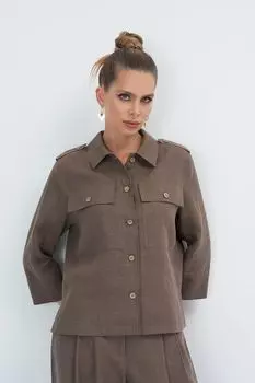 Жакет льняной с карманами ElectraStyle