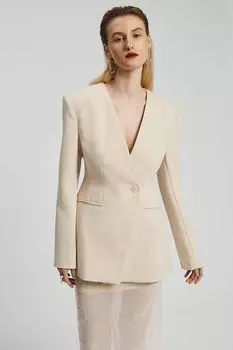 Жакет приталенный с V-вырезом Nume