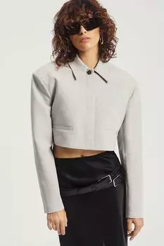 Жакет с объемными плечами укороченный Nume