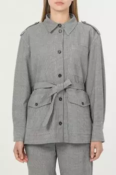 Жакет с погонами в клетку на поясе Tommy Hilfiger