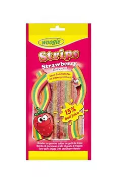 Жевательный мармелад со вкусом клубники в сахарной глазури Woogie