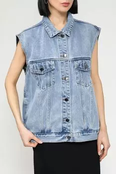 Жилет джинсовый с эффектом потертости BELUCCI