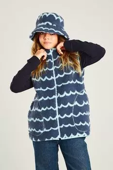 Жилет из искусственного меха с принтом SMENA