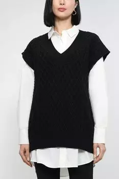 Жилет из смеси шерсти и кашемира SABRINA SCALA