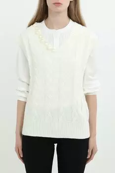 Жилет из смесовой шерсти с декором BELUCCI