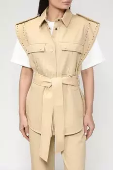 Жилет костюмный с накладными карманами и поясом Ipekyol